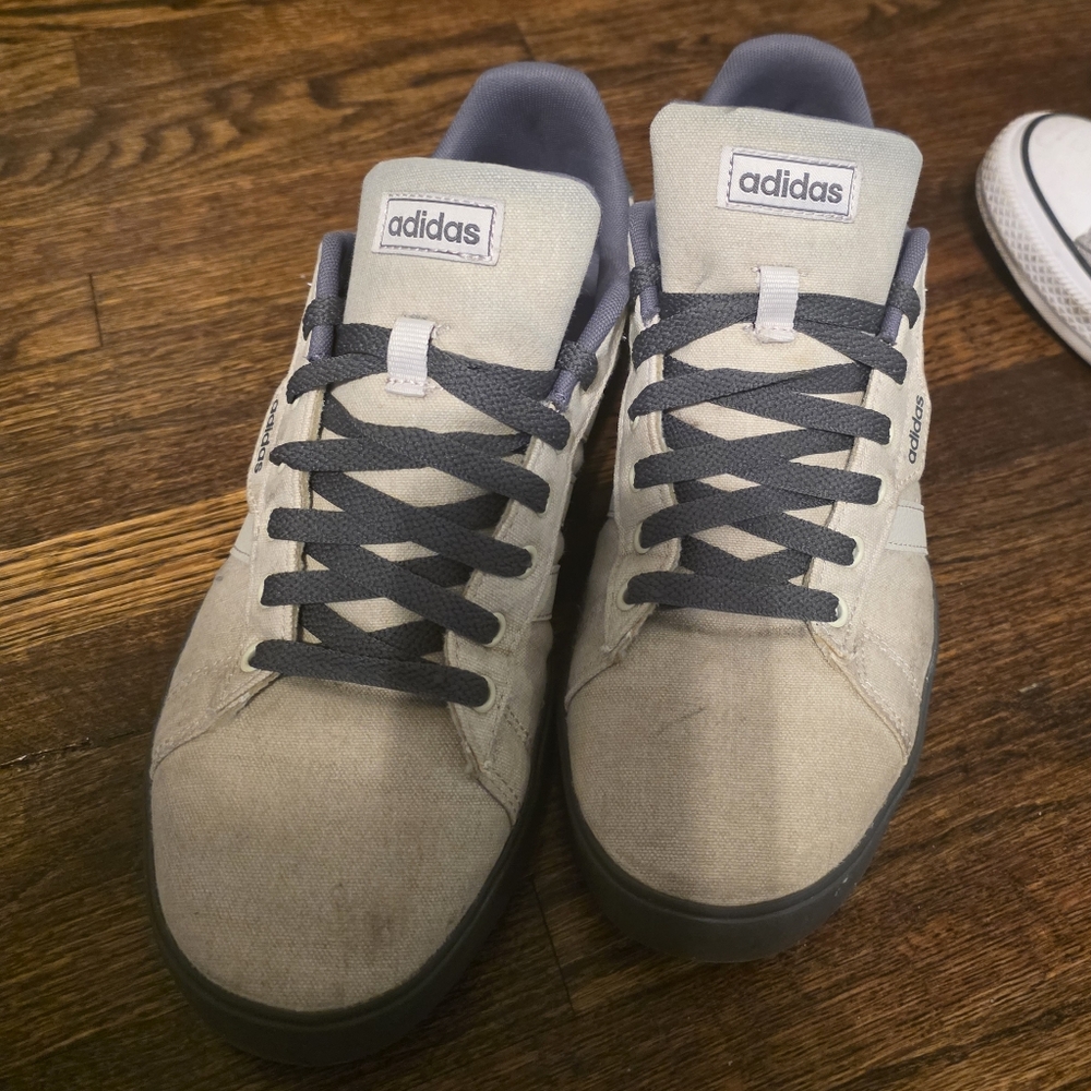 Adidas Men's Beige and Black Sneakers